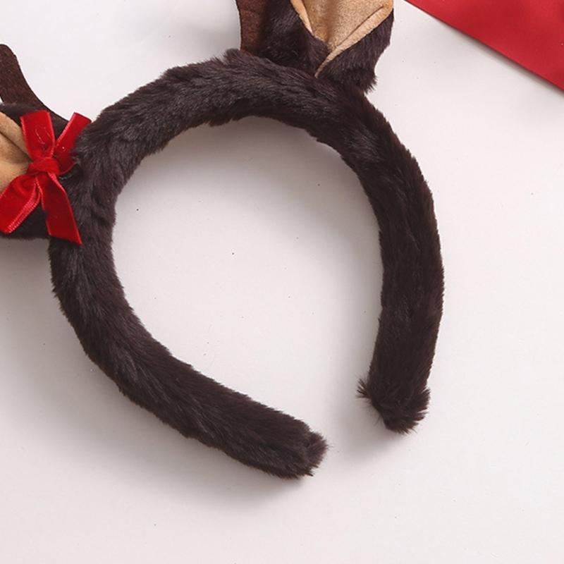 Bowknot Reindeer Antler Hair Hoop Adult Live Broadcast Christmas Party Headwear