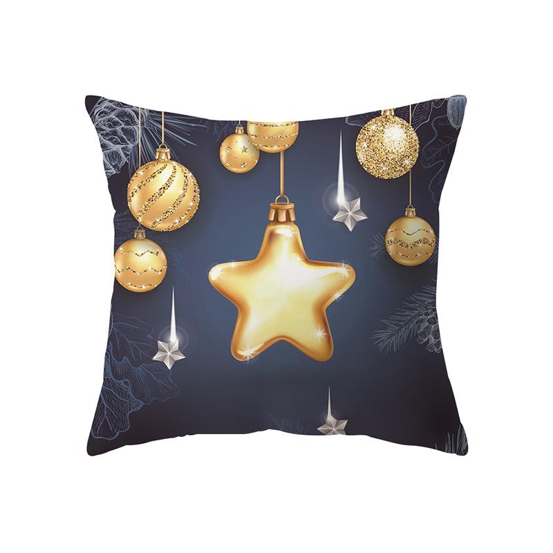 Christmas Theme Christmas Tree Decoration Printed Pattern Polyester Cushion Cover Home Living Room Sofa Decoration Pillowcase