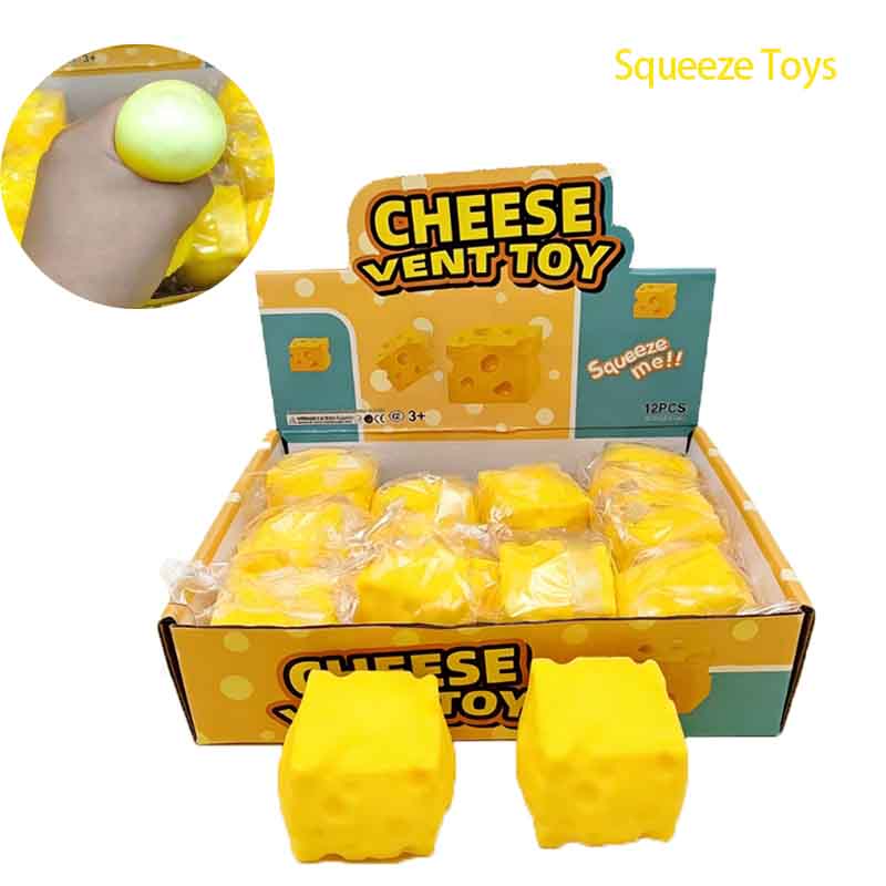 Stress Relief Toy - Simulated Square Cheese With Elasticity - Cheese For Stress Relief, Learning, Work And Venting - Gift Idea