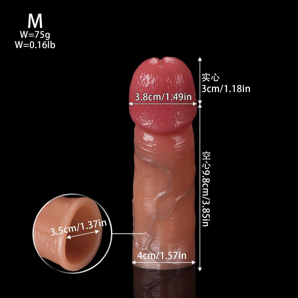 Soft Silicone Penis Extender Thicker Longer Delay Ejaculation Intimate Toy for Couples