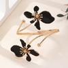 New Gold Color Floral Open Cuff Armlet Metal Enamel Glaze Craft Open Arm Ring Flower Cuff Bracelet Gifts