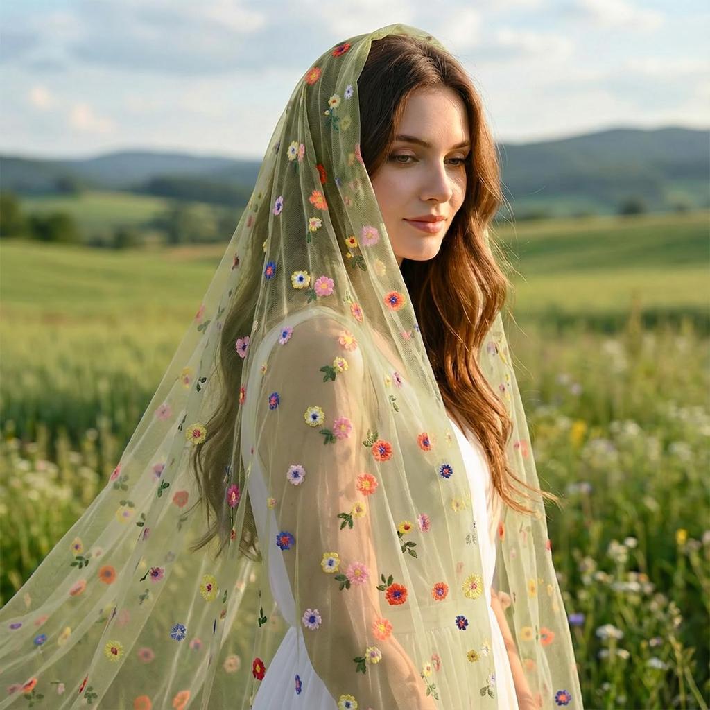 Embroidery Daisy Spring Summer Table Runner 10ft Florals Table Runner Holiday Kitchen Dining Table Decoration for Home Party Indoor