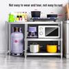 Modern Floor-Standing 2-Tier Carbon Steel Kitchen Storage Shelf