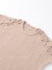 European and American style, new women's clothing, foreign style short-sleeved crew neck shoulder detail knitted sweater 5755011