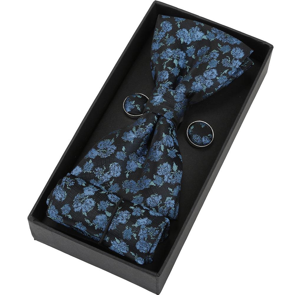 Men's Formal & Casual Bow Tie, Cufflinks, and Pocket Square Set - Korean Style for Weddings & Events