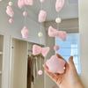 Cortina de Puerta Corazón Planeta Rosa – Adorno Colgante Lindo y Femenino, Decoración de Pared y Puerta Sin Taladro