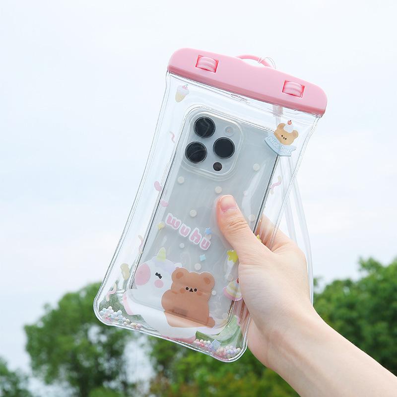Cartoon Full View Waterproof Case For Phone Underwater Snow Rainforest Transparent Dry Bag Swimming Pouch Big Mobile Phone Cover