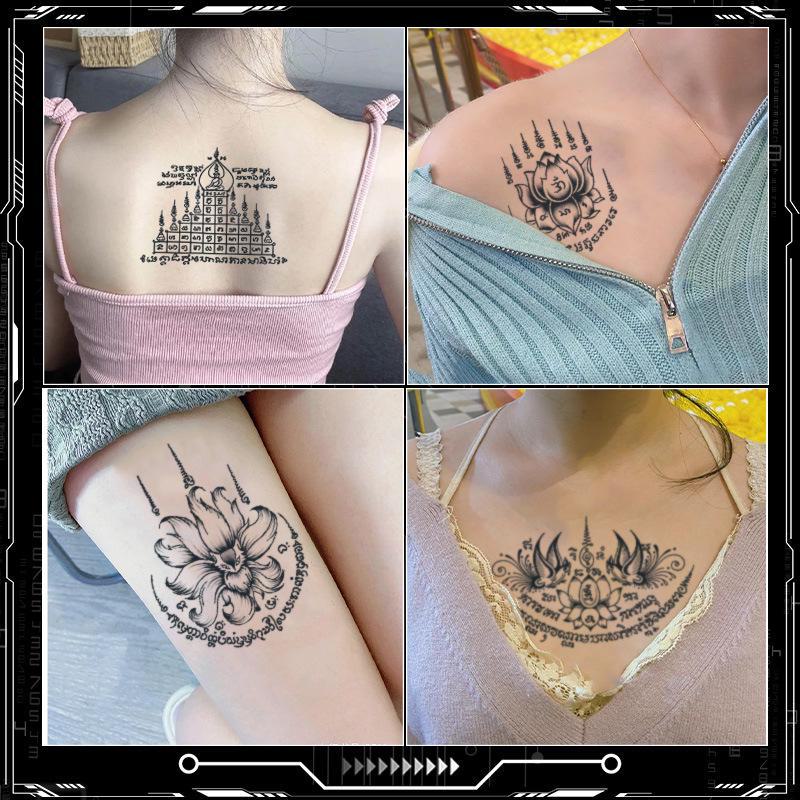 Thai bibel halvarm tatoveringsklistremerker: 14 stiler, vanntett og langvarig urtebasert design for menn.