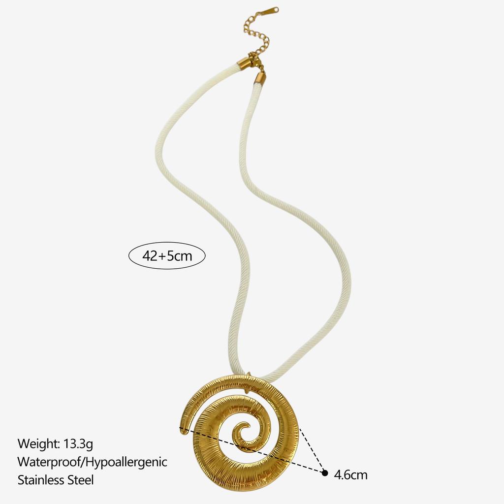 GHIDBK Exaggerated Stainless Steel Starfish Shell Conch Sun Pendant Necklaces for Women Fashion Ocean Style Jewelry Summer Beach