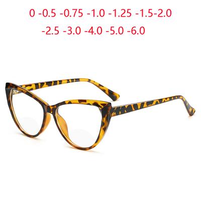 0 -0.5 -0.75 To -6.0 Minus Degree Blue Light Blocking Cat Eye Prescription Spectacles Women Men Student Short-Sight Eyewear