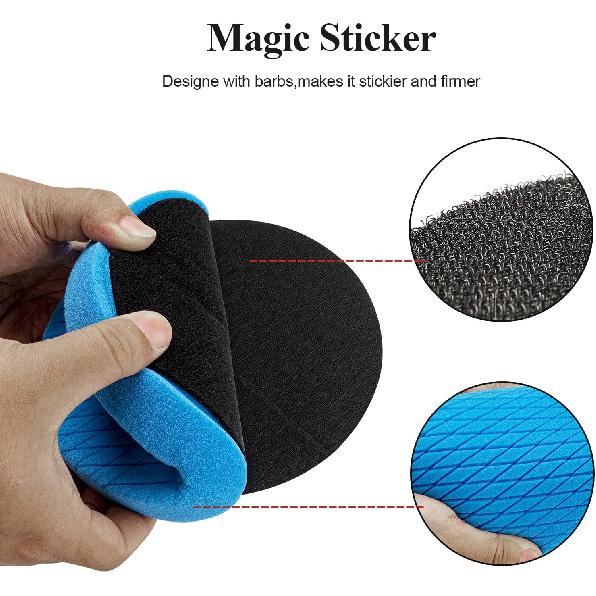 Autolock 5" Buffing Polishing Pads, 6Pcs 5.6Inch 140Mm Face For 5 Inch Backing Plate Compound Buffing Sponge And Woolen Pads Cutting Polishing Pad