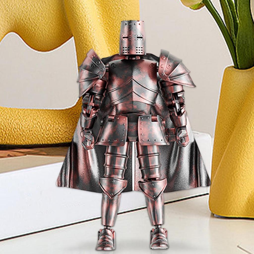 Action Figure Multi-Jointed Multi-Jointed Medieval Knight Full Body Model Flexible Statue Movable Figurine with 360 Degree