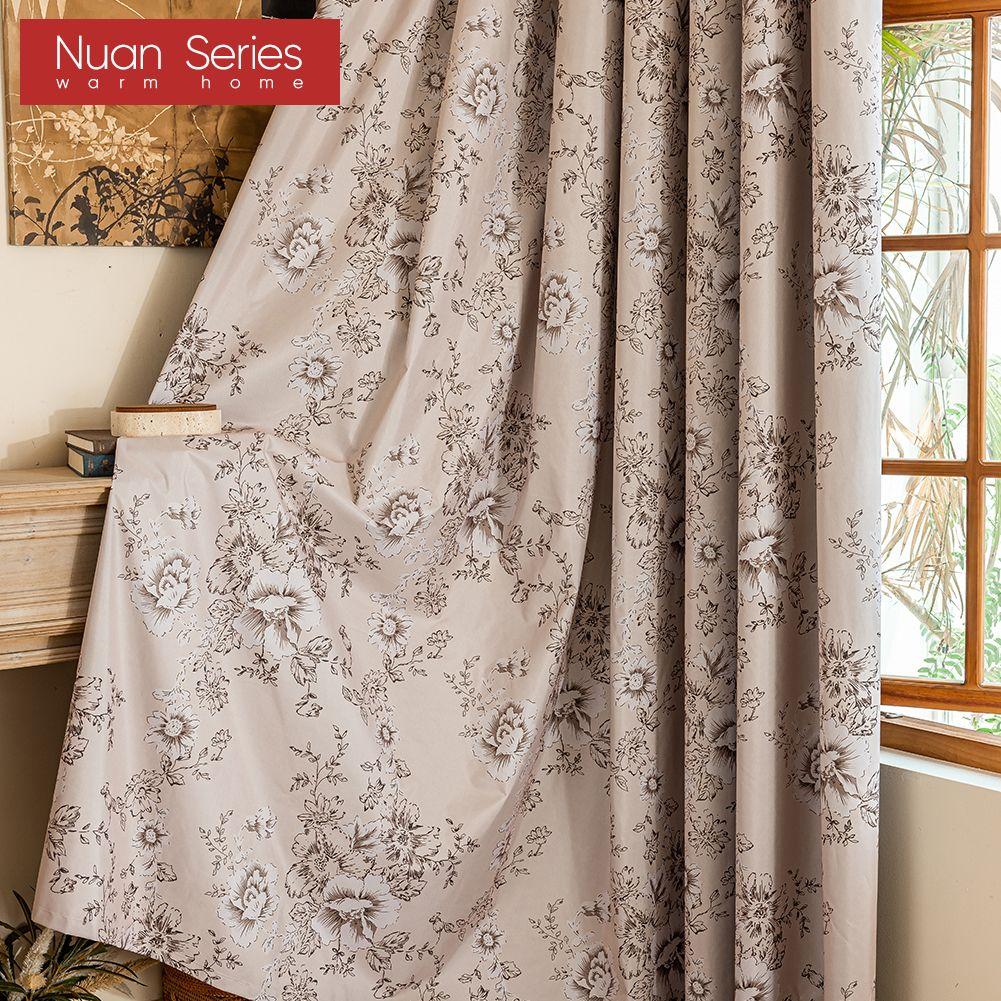 1PC Nuan Series Fashionable Retro Printed Blackout Curtains 100% Blackout Thick Curtain for Bedroom Living Room Balcony Window for Home Decor