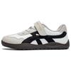 HOBIBEAR Wide Toe Shoes Boys Girls Barefoot Zero Drop Sneakers Hook Loop Artificial Leather Mesh Breathable Shoes for Big Kids