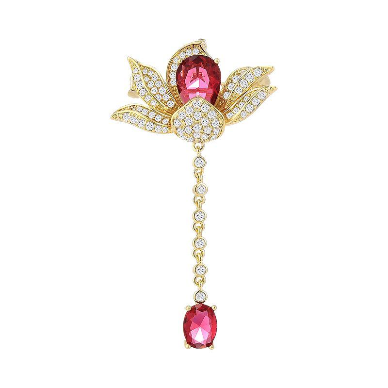 Elegant Lotus Crystal Brooch: Exquisite Chinese-Inspired Pin for Suits – High-End Creative Accessory Gift