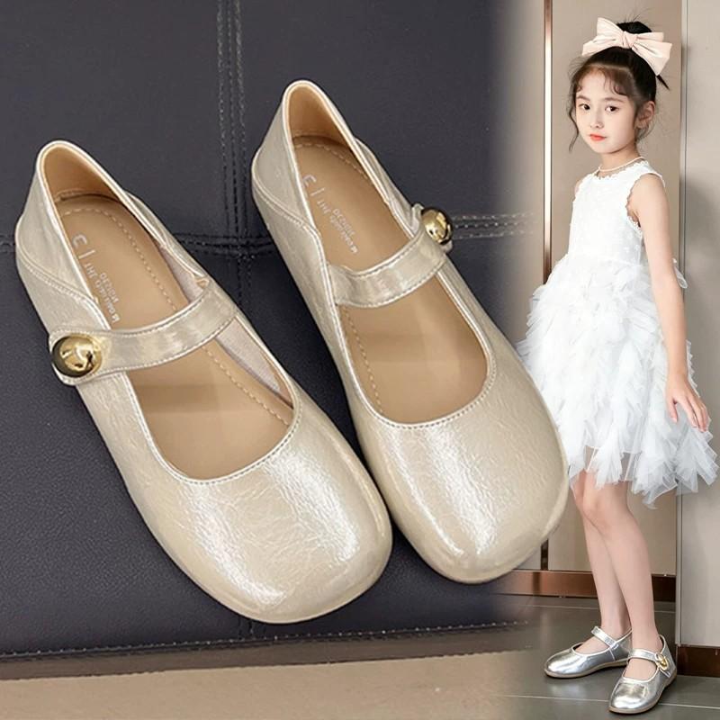 Jugendliche Schuhe Mädchen Mary Jane Schuhe Kinder Weiche Sohle Prinzessinnen-Stil PU-Leder zum Hineinschlüpfen Schule Herbst