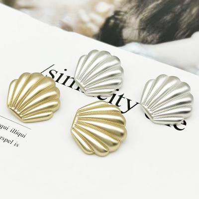 10pcs Creative Shell-shaped Buttons 18/23mm Metal Scallop Shank Buttons Woman's Clothing Accessories