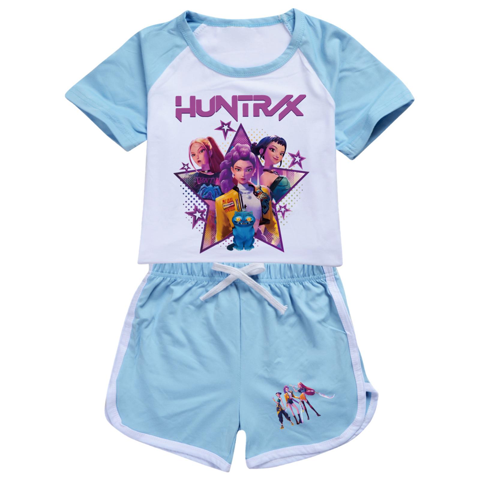 

Детская летняя спортивная футболка и шорты, комплект из 2 предметов, спортивный костюм, комплект одежды с коротким рукавом и принтом, кроп-топы 100