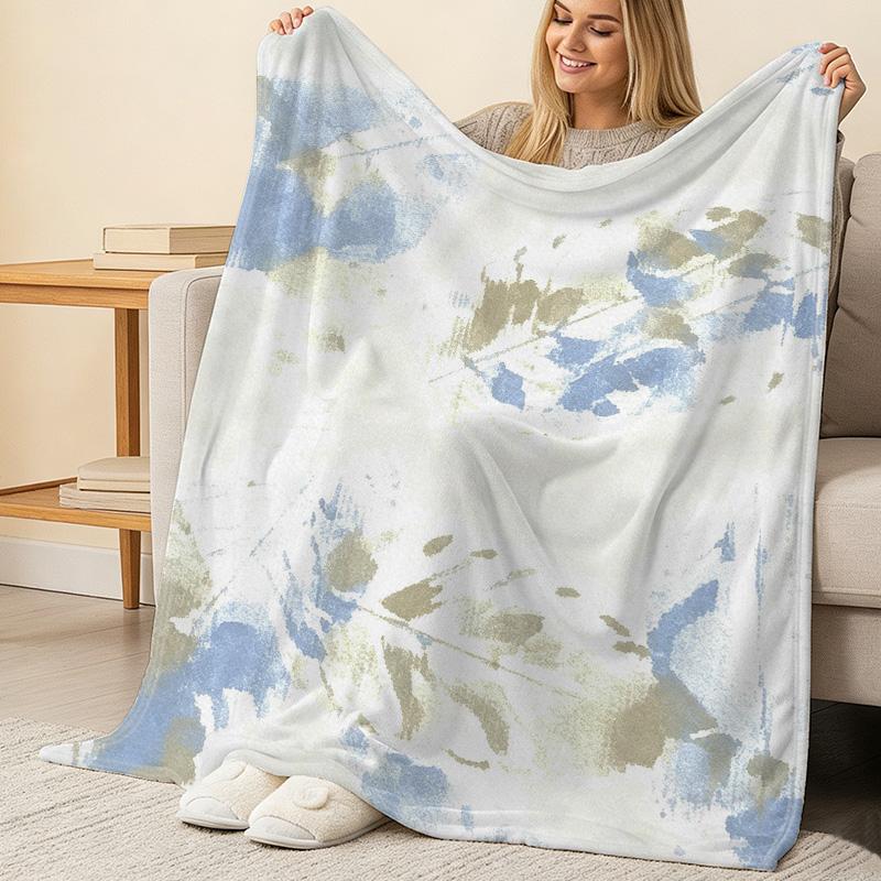 Lightweight Flannel Throw Blanket | Abstract Art Series – Soft Cozy, Muted Colors, Warm Comfort for Home Casual Use, Halloween & Christmas