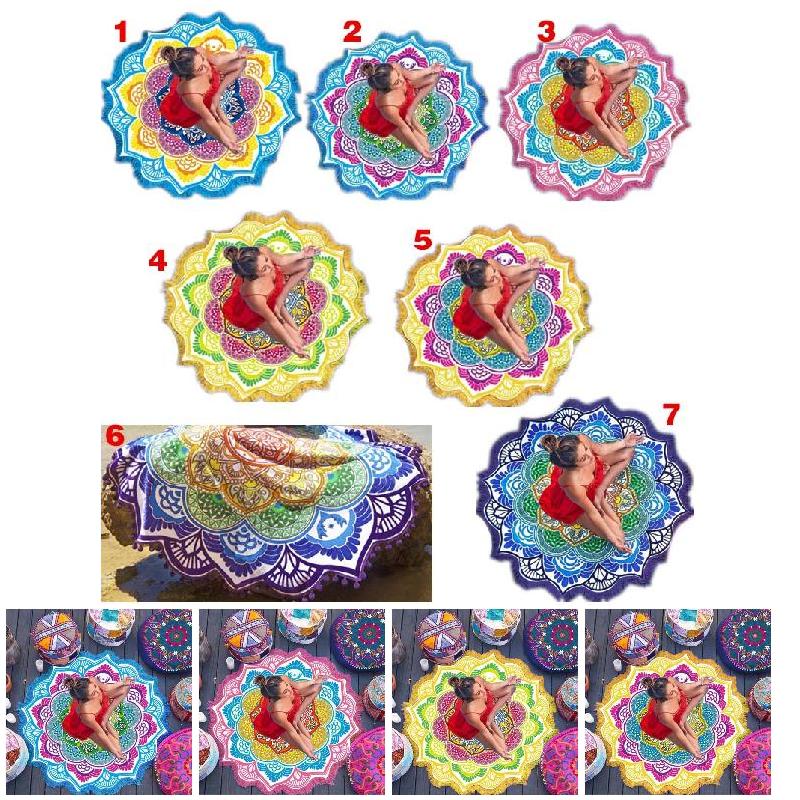 Indian Mandala Tapestry With Tassel Printed Beach Towel Wall Hanging Yoga Mat Bikini Cover-Up for Home Decor
