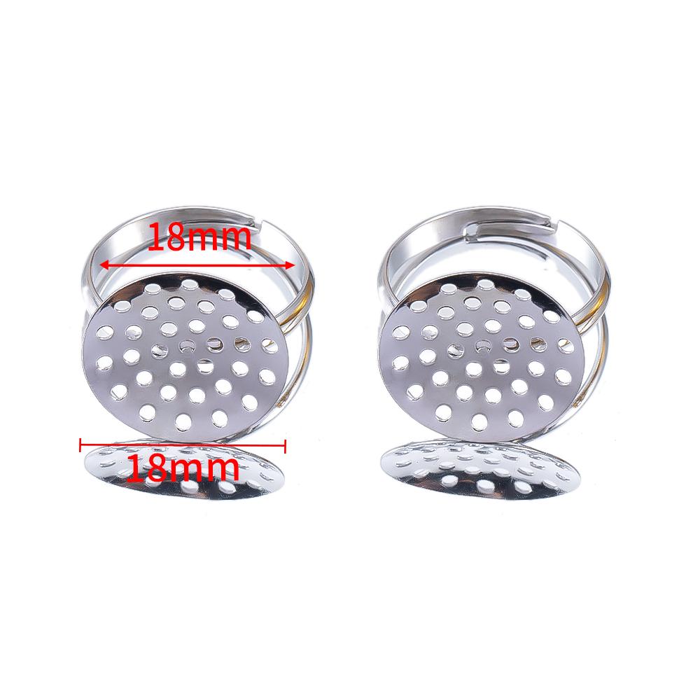 5pcs 10pcs Stainless Steel Ring Base Adjustable Tray Cabochon Settings Blank Bezel Rings Embryos 12mm to 20mm for Jewelry Making