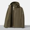 Men's Windproof Waterproof Hooded Softshell Jacket for Outdoor Activities