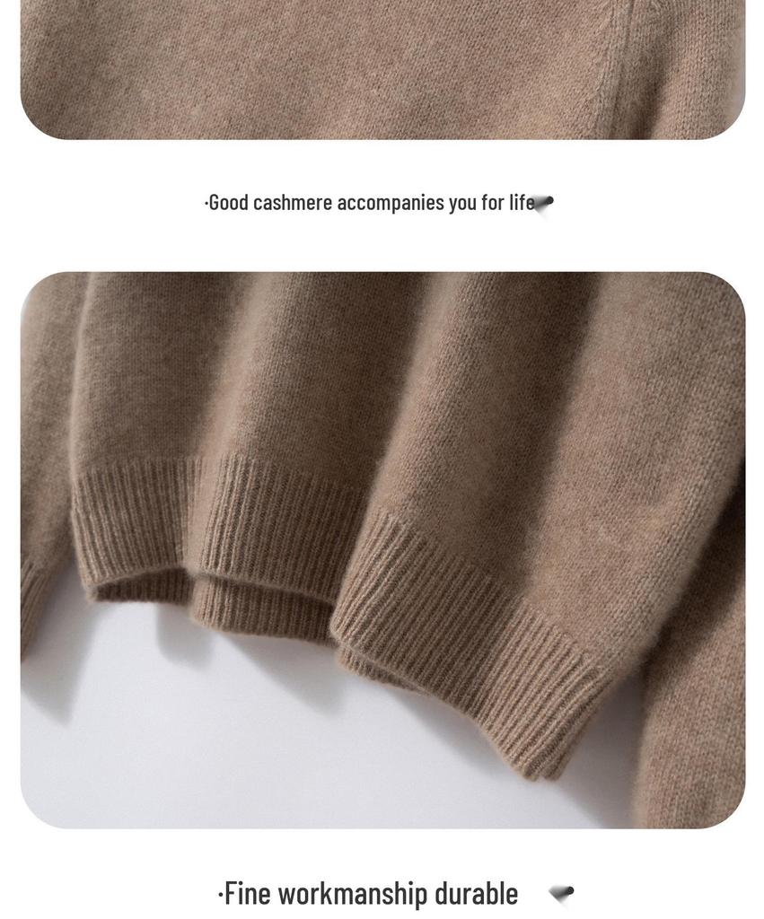 2025 Fall/Winter Women's High Neck Soft Five-Needle Thick Cashmere Sweater Base Layer