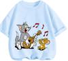 Everyday Wear Tom And Jerry Crew Neck Tee Summer Breathable Casual Short Sleeve Tops For Children