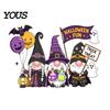Reusable Holiday Window Sticker Static Glass Sticker, No Residue Clings, Festive Decal with Halloween Dwarf Wizards Black Cats Ghosts Skeletons