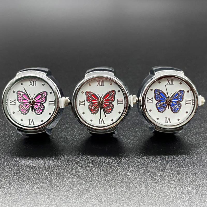 Montre Anneau pour Femmes et Hommes Montre Analogique à Quartz Cadran à Chiffres Romains Bracelet