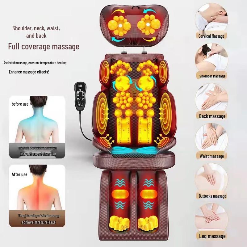 AUX Full Body Massage Cushion with Heat and Kneading CN plug (adapter included)