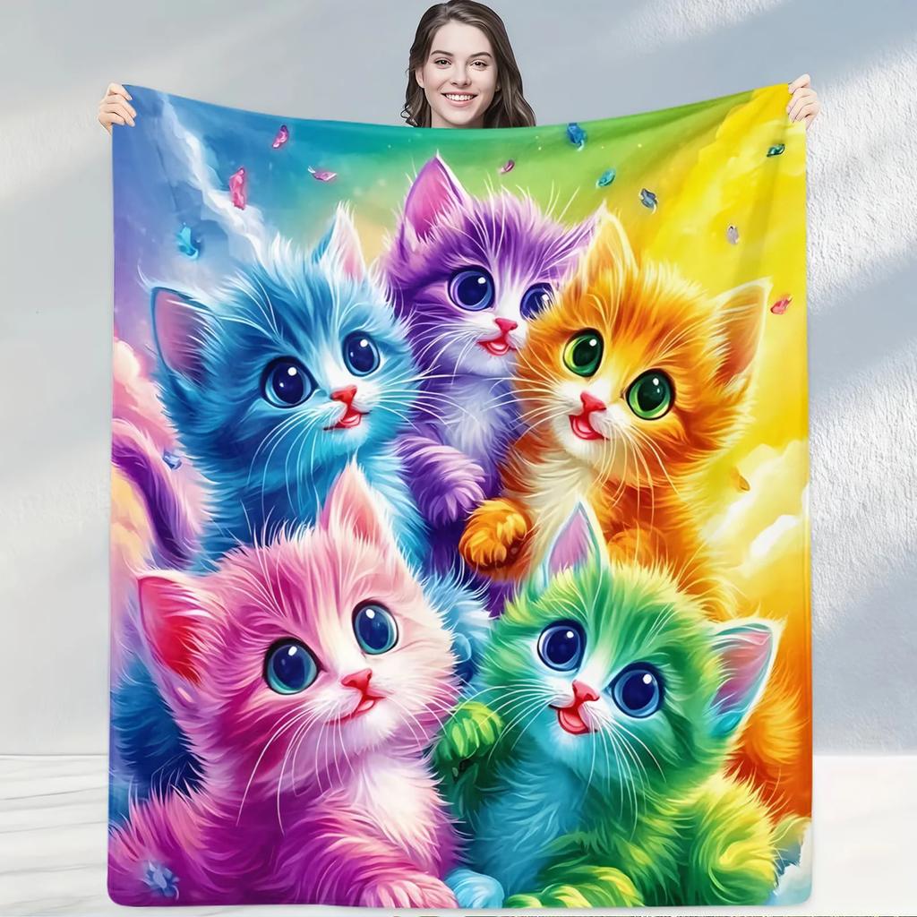 Pastoral Cute Pet Living Room Blanket Soft Throw for Living Rooms Decorative Gift with Chicken Pattern Fits Home Decoration