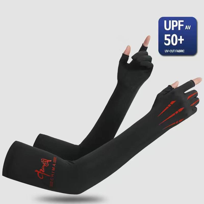 

Мужские солнцезащитные рукава для рыбалки, летние рукава из ледяного шелка, эластичные рукава с защитой от ультрафиолета, перчатки, рукава для езды на велосипеде на открытом воздухе красный