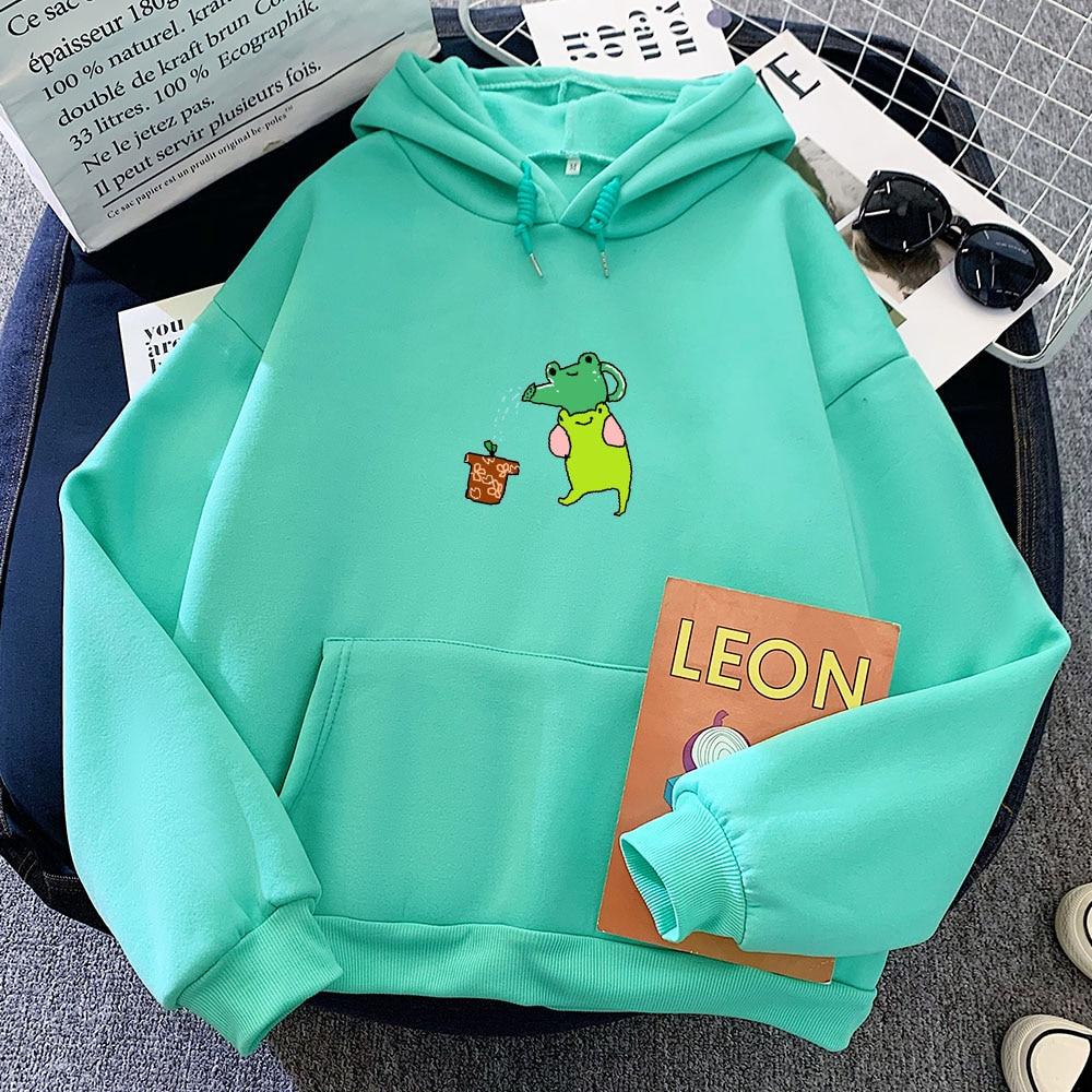 frog pullover moletom com capuz