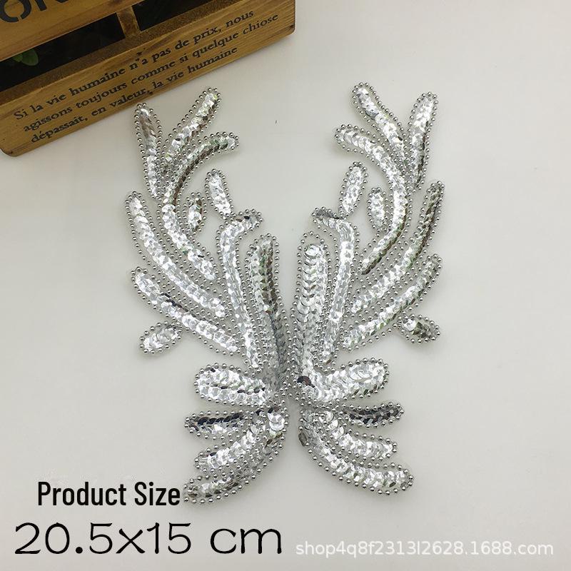 

Аксесуар для танцювального головного убору з квітковим корсажем з паєтками та бісером one срібний