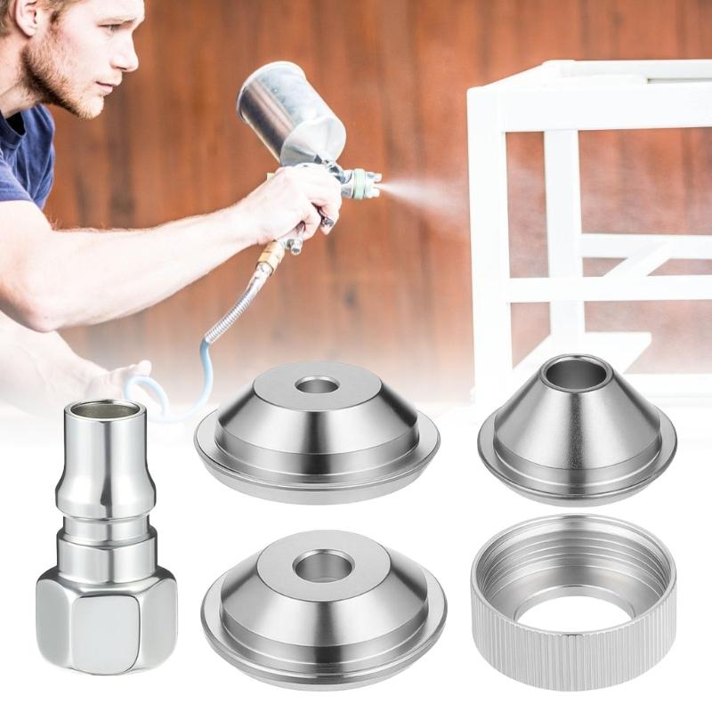 5Pcs Easy Installation Threaded Collar Nozzle Set for Precise Texture Finishes on Surfaces and Furniture
