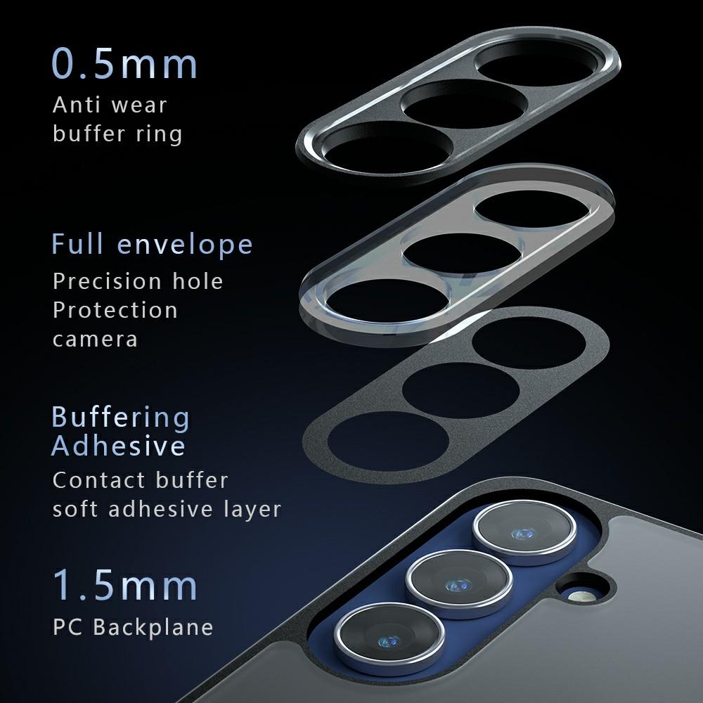 For Samsung Galaxy S25 FE Case Skin-Touch TPU + PC Matte Phone Back Cover, Transparent Black