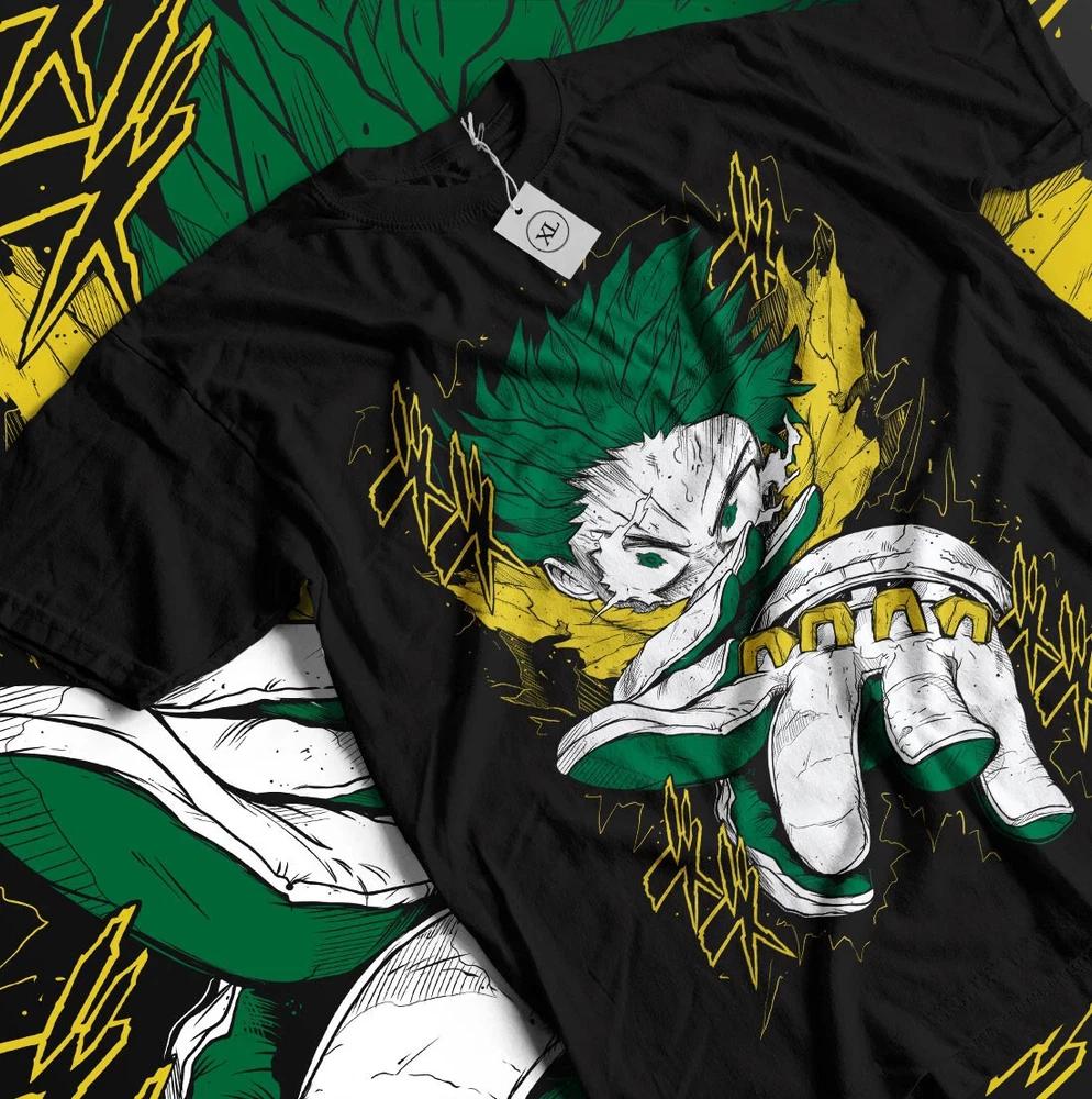 Anime Deku My Hero Academia Smash Black TShirt Gift For Friends S