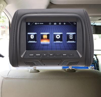 7 INCH LCD Screen Car Headrest Monitor Video Player with MP5(USB/SD Port) IR FM Phone Link Touchscreen