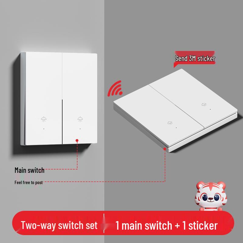 Smart Wireless Double Control Light Switch - No Wiring Needed, 220V Remote Master-Slave System
