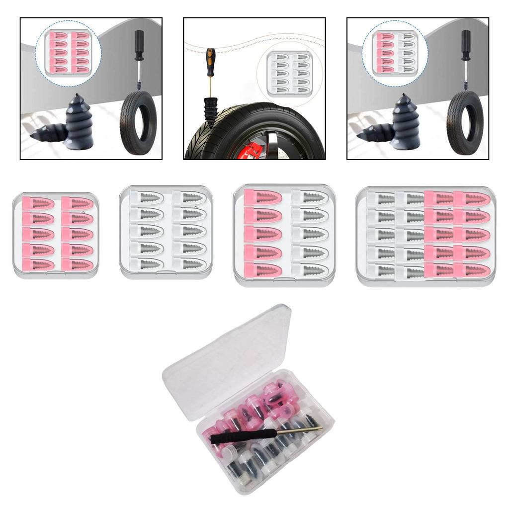 Tire Repair Rubber Nail Kit Reliable Air Seal Plugs Tire Hole Patch Tool for On the Go Tire Fix