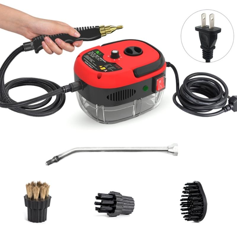 Buharlı Temizleyici 2500W El Tipi Buharlı Temizleyici 6 Hızlı Yüksek Basınç Sıcaklık Buharlı Temizleme Makinesi Fırça Başlıkları ile