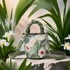 Geantă de lux cu pictură în ulei, cu imprimeu floral, cu curea reglabilă, din pânză vintage chinezească, tip crossbody, geantă de damă cu imprimeu artistic în acuarelă