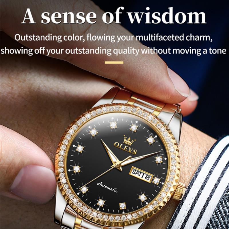 OLEVS Men's Watch Diamond Dial Business Luminous Mechanical Watch High-end Watch