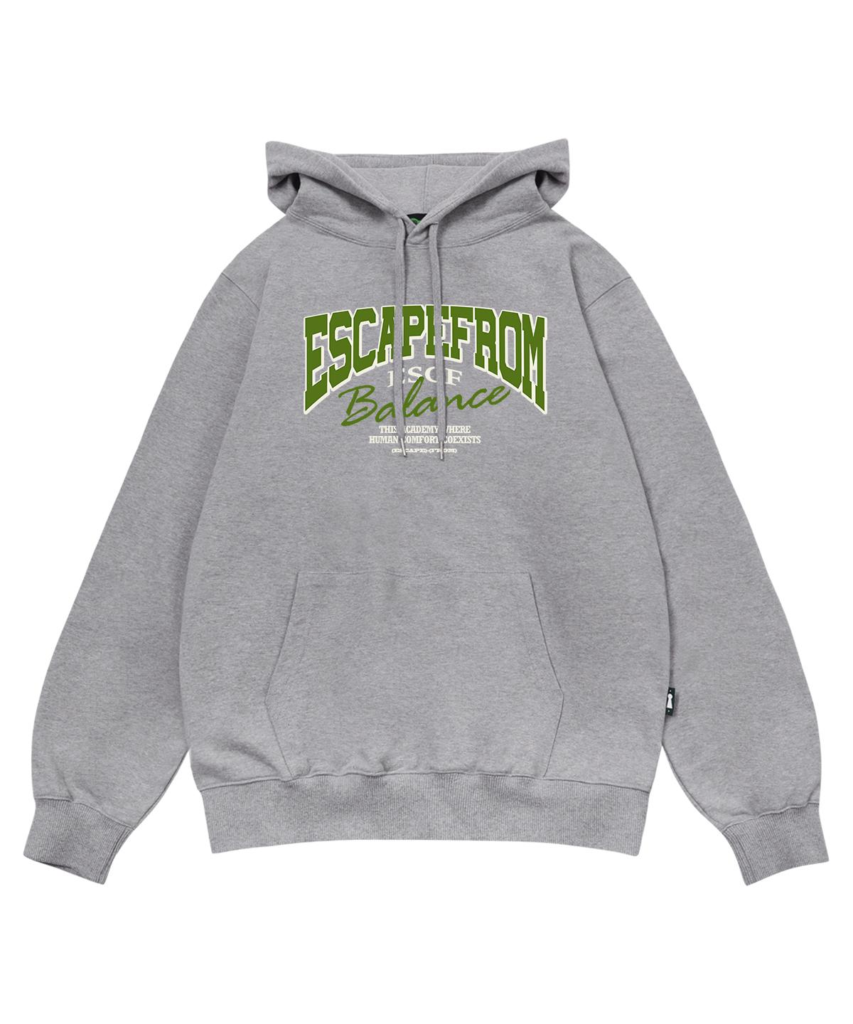 Escape From Green Balance Logo Print Hoodie Gray L