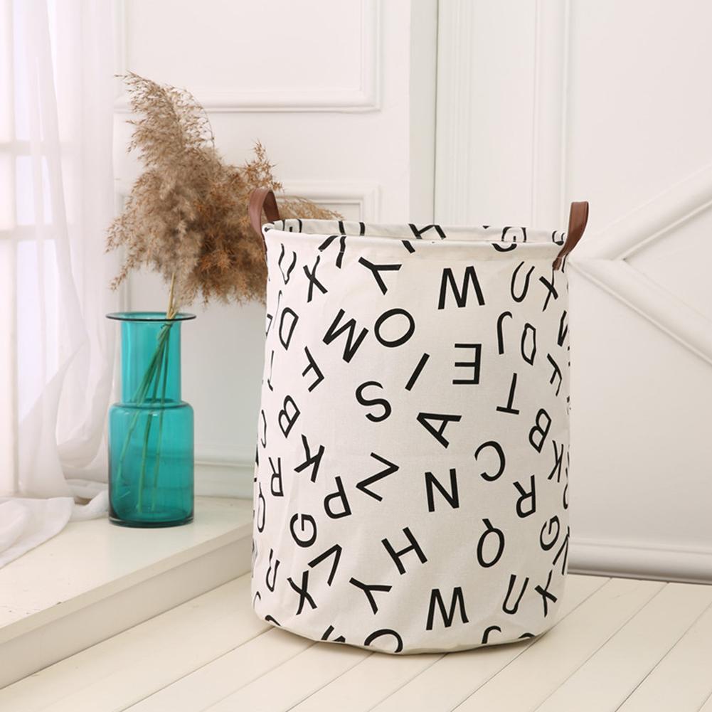 Large Capacity Canvas Standing Storage Bag Simple Laundry Toy Organizer with Handle