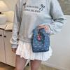 Bucket bag women's fashion plaid storage going out shoulder handbag light casual canvas women's bag