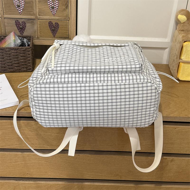Campus Schoolbag Women's Plaid Backpack Student Large Capacity Backpack