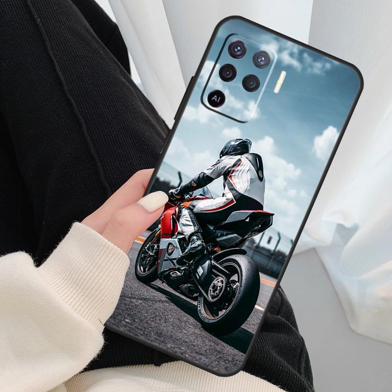 Motorcycle Motorbike Case For Oppo A17 A57 A77 A40 A78 A54 A74 A94 A76 A16 A96 A18 A60 A80 A38 A58 A98 A15 A5 Pro
