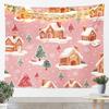 Merry Christmas Tapestry Xmas Ornaments Wall Hanging Blanket Snowman Snowflake Wall Art for Living Room Bedroom Decoration